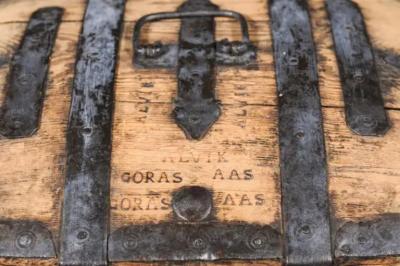 Swedish 1790s Rustic Oval Top Wooden Box with Iron Accents and Distressed Patina