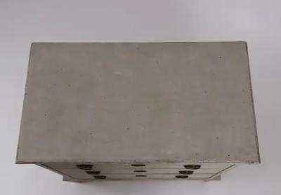 Swedish 1820s Gustavian Style Gray Painted Chest with Carved Semi Columns