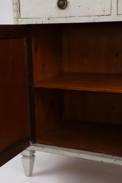 Swedish 1880s Gustavian Style Gray Painted Sideboard with Carved Guilloches