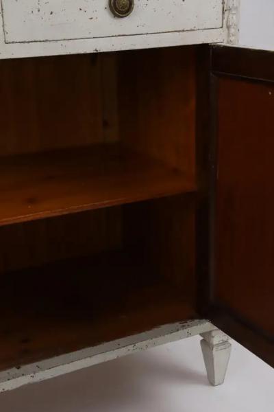 Swedish 1880s Gustavian Style Gray Painted Sideboard with Carved Guilloches