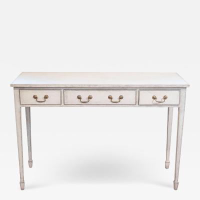 Swedish 1890s Painted Wood Console Table with Three Drawers and Tapered Legs