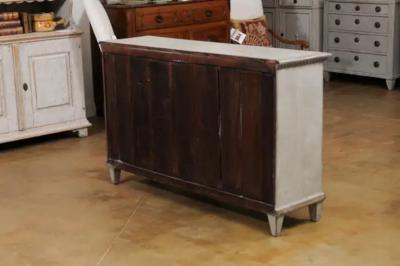 Swedish 1890s Painted Wood Sideboard with Three Drawers over Three Doors