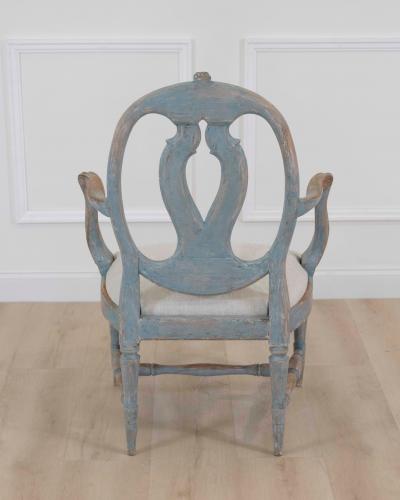 Swedish 18th Century Gustavian Painted Armchair
