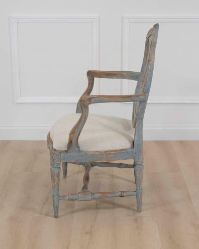 Swedish 18th Century Gustavian Painted Armchair