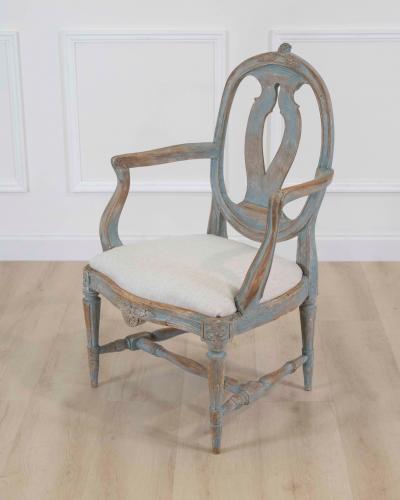 Swedish 18th Century Gustavian Painted Armchair
