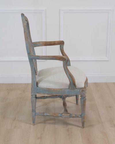 Swedish 18th Century Gustavian Painted Armchair