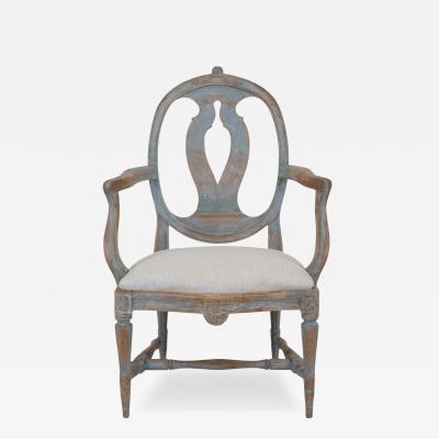 Swedish 18th Century Gustavian Painted Armchair