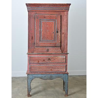 Swedish 18th Century Painted Cabinet on Stand