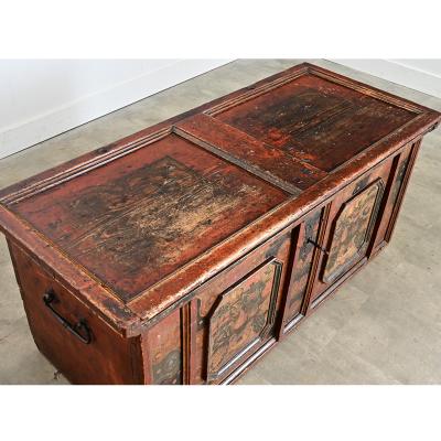Swedish 18th Century Painted Chest Trunk