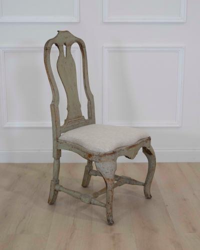 Swedish 18th Century Rococo Painted Chairs