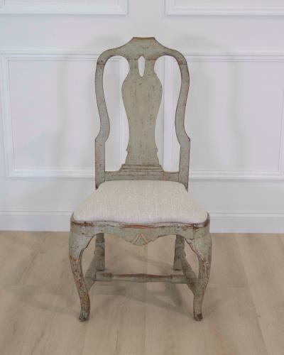 Swedish 18th Century Rococo Painted Chairs