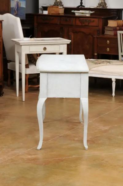 Swedish 1920s Rococo Style Painted Wood Two Drawer Chest with Carved Apron