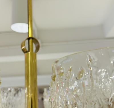 Swedish 1970s Mid Century Floral Glass Chandelier Pendant