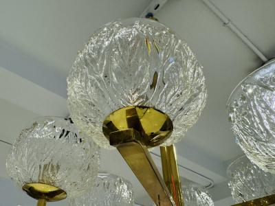 Swedish 1970s Mid Century Floral Glass Chandelier Pendant