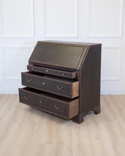 Swedish 19th Century Black Painted Pine Secretary Desk circa 1830 1840