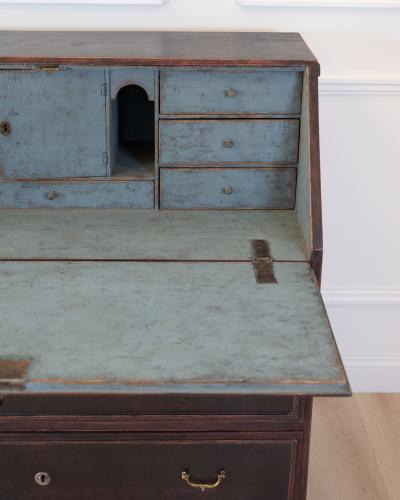 Swedish 19th Century Black Painted Pine Secretary Desk circa 1830 1840