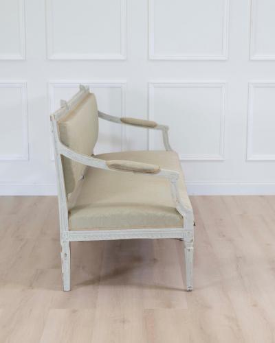 Swedish 19th Century Carved and Painted Pine Bench