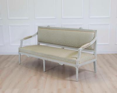Swedish 19th Century Carved and Painted Pine Bench