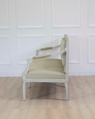 Swedish 19th Century Carved and Painted Pine Bench