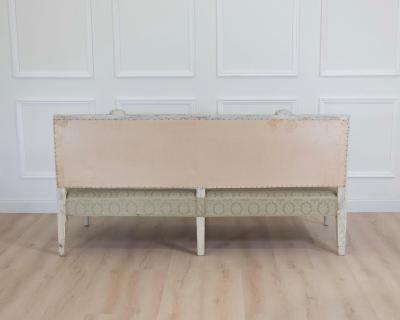 Swedish 19th Century Carved and Painted Pine Bench