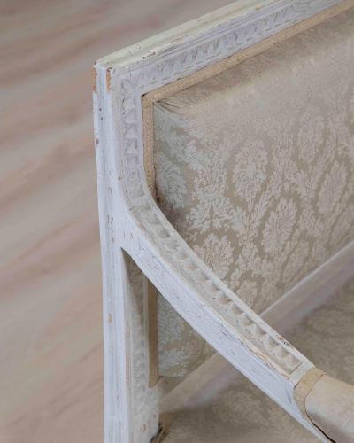 Swedish 19th Century Carved and Painted Pine Bench
