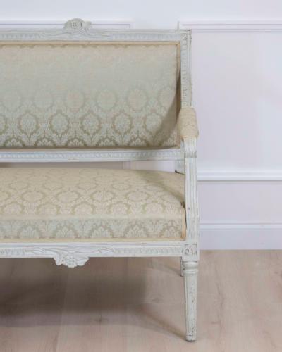 Swedish 19th Century Carved and Painted Pine Bench