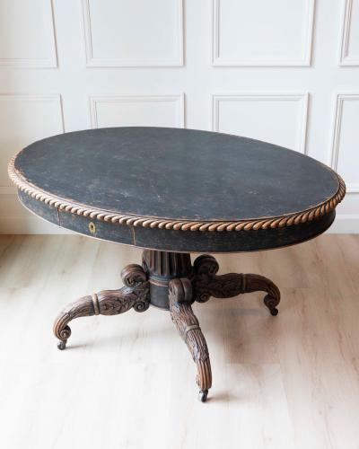 Swedish 19th Century Empire Oval Center Table circa 1830