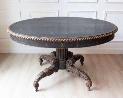Swedish 19th Century Empire Oval Center Table circa 1830