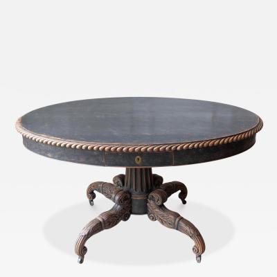 Swedish 19th Century Empire Oval Center Table circa 1830