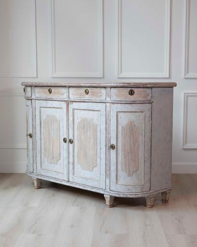 Swedish 19th Century Gustavian Style Four Door Demi Lune Buffet c 1880