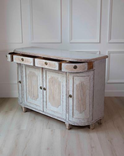 Swedish 19th Century Gustavian Style Four Door Demi Lune Buffet c 1880