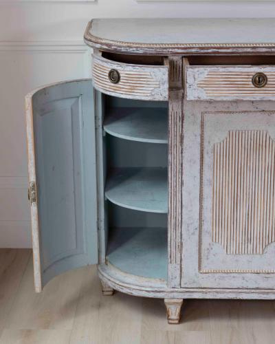 Swedish 19th Century Gustavian Style Four Door Demi Lune Buffet c 1880