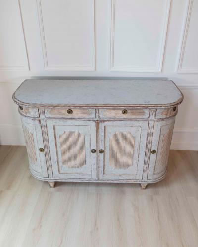 Swedish 19th Century Gustavian Style Four Door Demi Lune Buffet c 1880