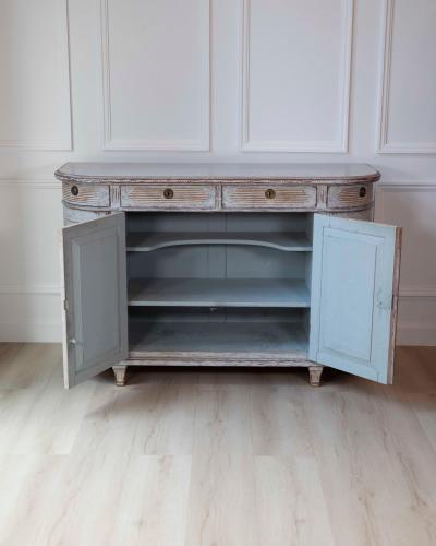 Swedish 19th Century Gustavian Style Four Door Demi Lune Buffet c 1880