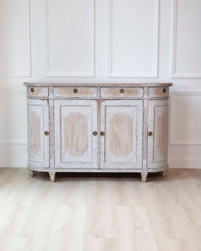 Swedish 19th Century Gustavian Style Four Door Demi Lune Buffet c 1880