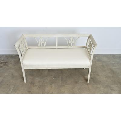 Swedish 19th Century Gustavian Style Painted Bench