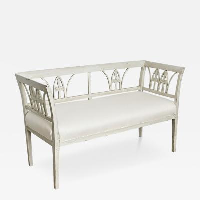Swedish 19th Century Gustavian Style Painted Bench
