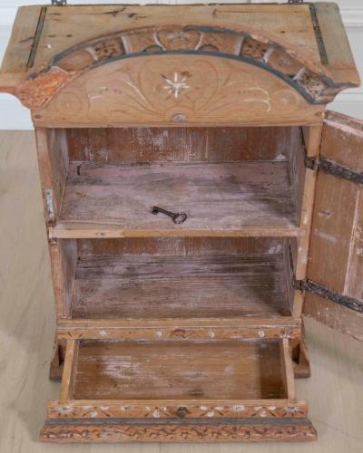 Swedish 19th Century Hand Painted Pine Wall Cabinet