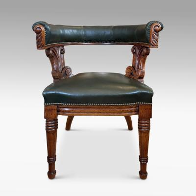 Swedish 19th Century Klismos Style Armchair in Oak