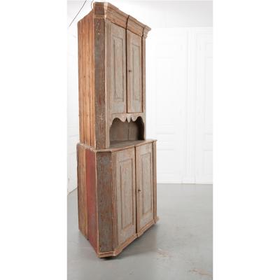 Swedish 19th Century Painted Corner Cabinet
