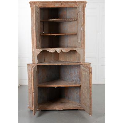 Swedish 19th Century Painted Corner Cabinet
