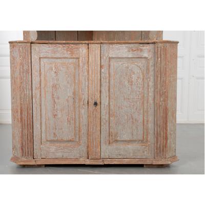 Swedish 19th Century Painted Corner Cabinet