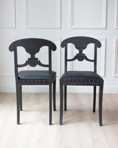 Swedish 19th Century Painted Dining Chairs Set of Ten