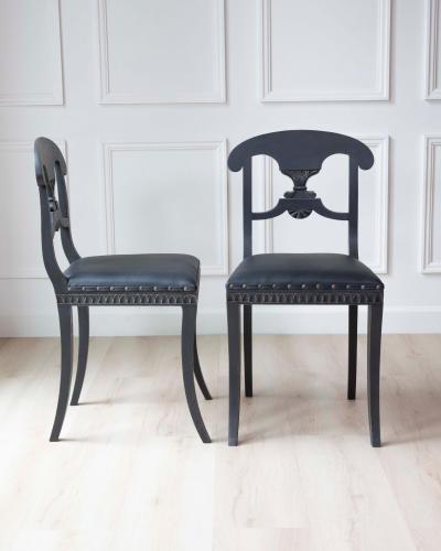 Swedish 19th Century Painted Dining Chairs Set of Ten