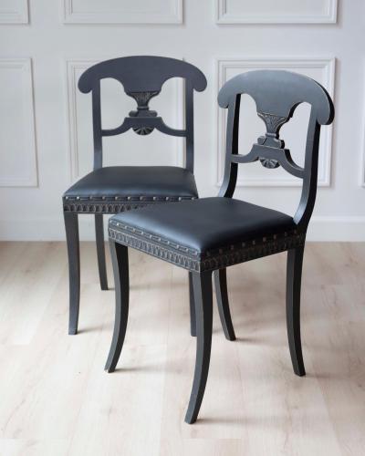 Swedish 19th Century Painted Dining Chairs Set of Ten