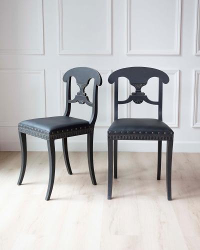 Swedish 19th Century Painted Dining Chairs Set of Ten