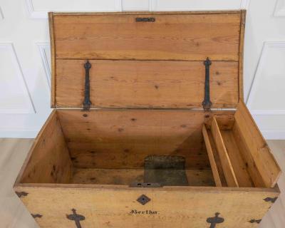 Swedish 19th Century Painted Pine Blanket Chest