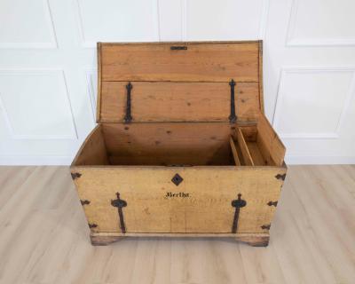Swedish 19th Century Painted Pine Blanket Chest
