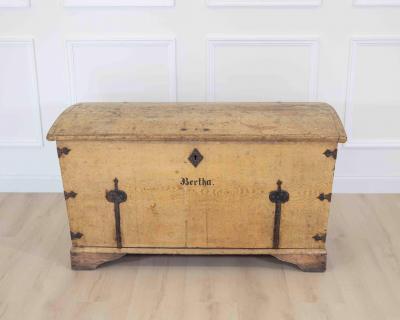 Swedish 19th Century Painted Pine Blanket Chest
