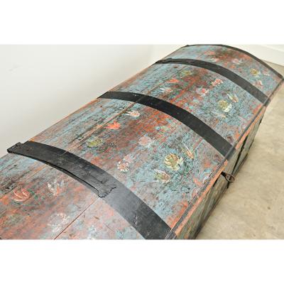 Swedish 19th Century Painted Pine Marriage Trunk